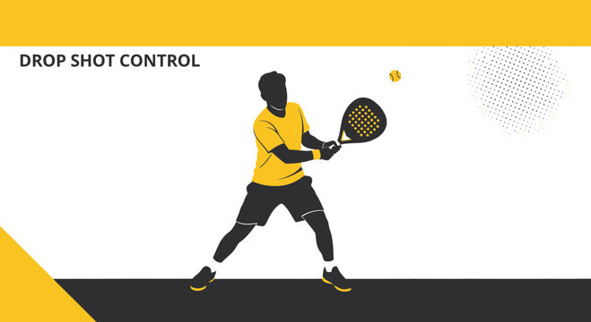 Padbol Player Demonstrating a Drop Shot Technique During a Compelling Match Sequence