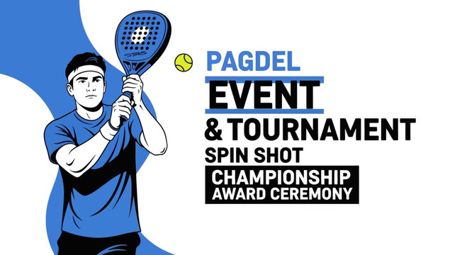 PadDel Tournament Announcement: Illustrated Athlete Preparing For The Championship Match Victory