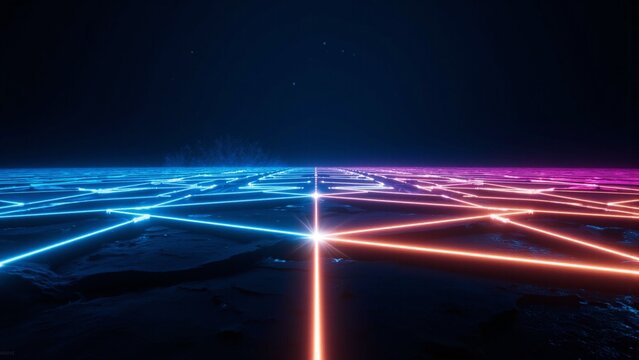 Neon Grid Abstract