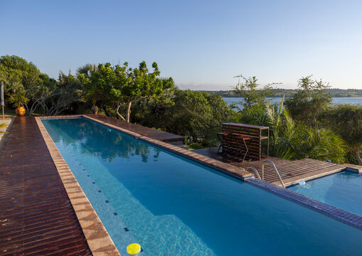 Naara eco lodge pool on Nhambavale lake, Gaza Province, Chidenguele, Mozambique