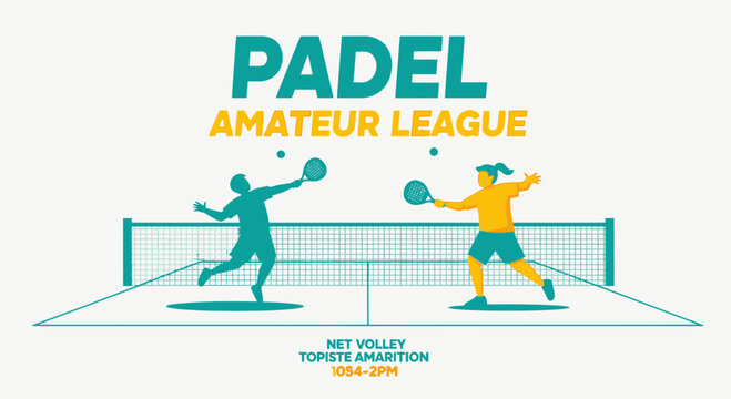 Padle Amateur League: Vibrant Illustration of a Dynamic Sport in Action