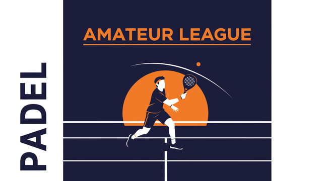 Padle Sports League Advertisement: Amateur League Player Ready for Action on the Court