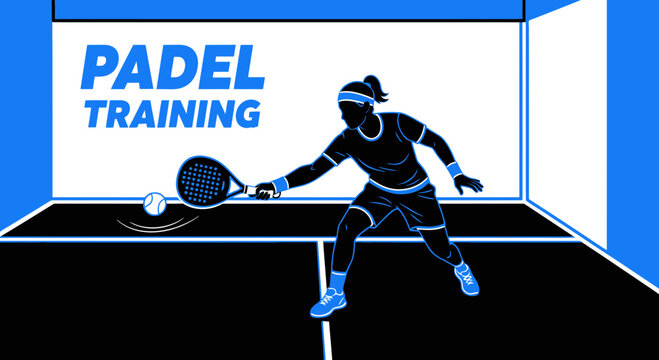 Padle Training: Dynamic Illustration Of Female Athlete During The Indoor Sport Event
