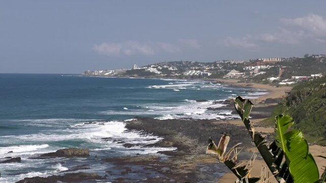 waterfront of Ballito bay, travel destinations, Willard beach , Durban area, South Africa, mountain range