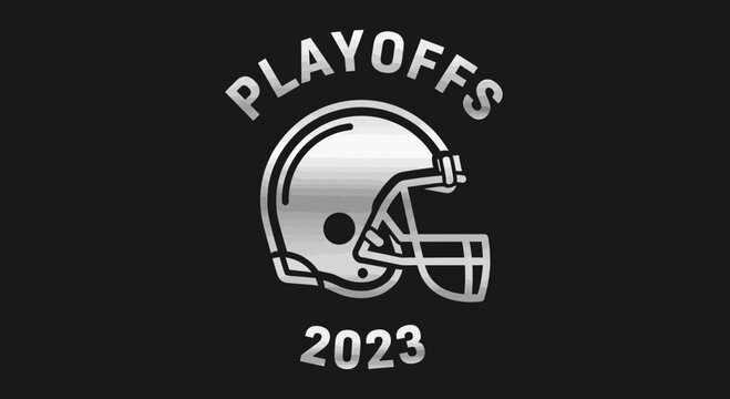 Playoff Season: Silver Helmet Design Prominently Displayed on a Dark Background