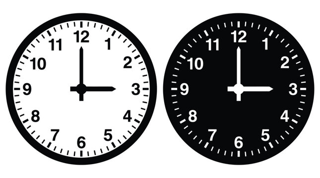 two analog clocks silhouette clock face timepiece