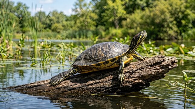 turtle in the pond