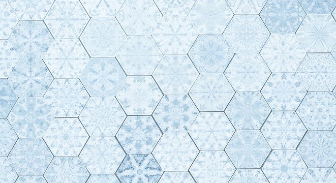 Pale Blue Hexagonal Tile Pattern Displayed on Decorative Wall Surface