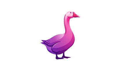 Fototapeta premium Stylized purple and pink goose character design