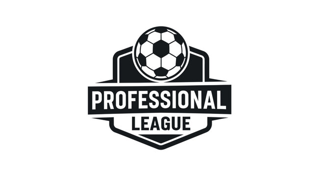 Professional League Emblem Featuring a Soccer Ball, Ideal for Sports Competitions and Events