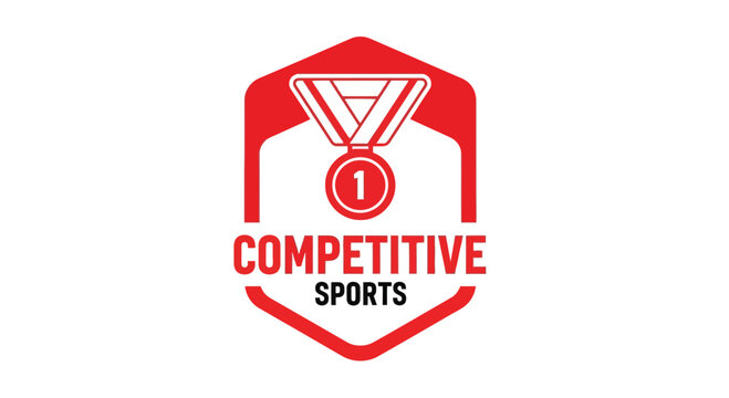 Red Medal Silhouette Depicting First Place in Competitive Sports Events Branding
