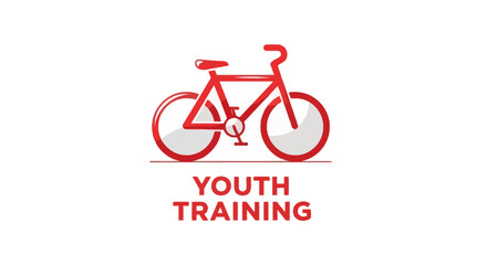 Fototapeta premium Red Bicycle Symbolizing Youth Training Activities and Fitness Programs for All Ages
