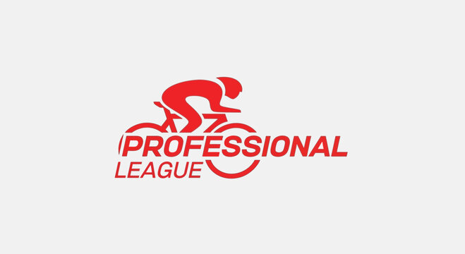 Red Cyclist Logo of Professional League Represents The Sport of Cycling Competition Events