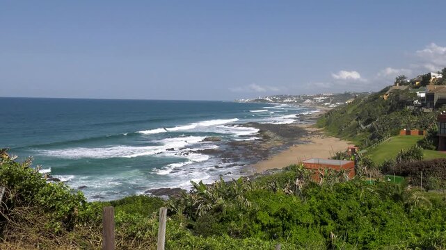 waterfront of Ballito bay, travel destinations, Willard beach , Durban area, South Africa, mountain range