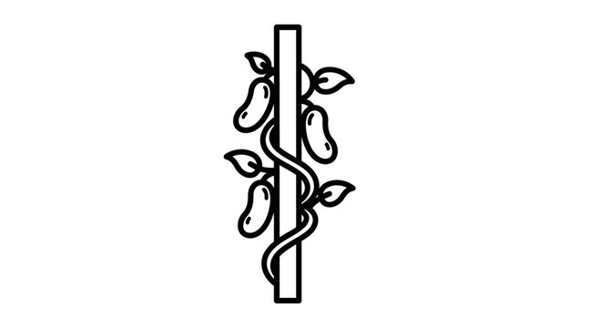 Beanstalk Climbing Plant Line Art Icon