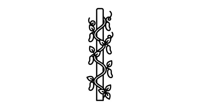 Beanstalk Climbing a Pole Line Art Icon