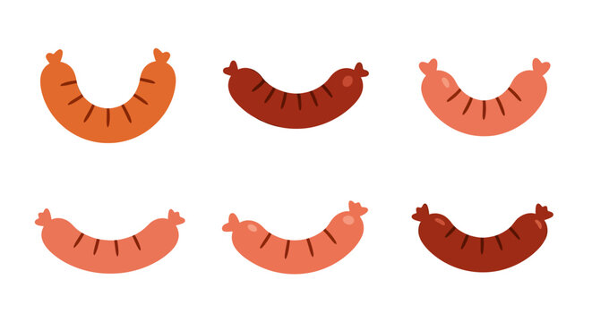 Cute cartoon worms in various shades of brown and pink, playful vector illustration, ideal for kids' books, educational materials, or fun food themes