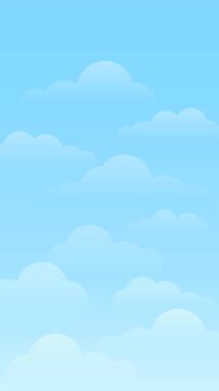 Animated Soft Blue Cloudscape Background with Slow Moving Clouds Loop