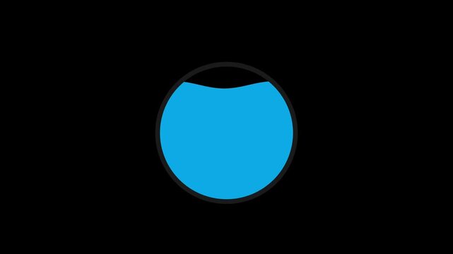 Abstract blue liquid wave inside a circular loading indicator