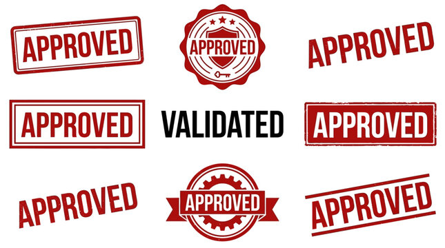 Collection of Approved Stamps and Seals Indicating Validation and Official Endorsement