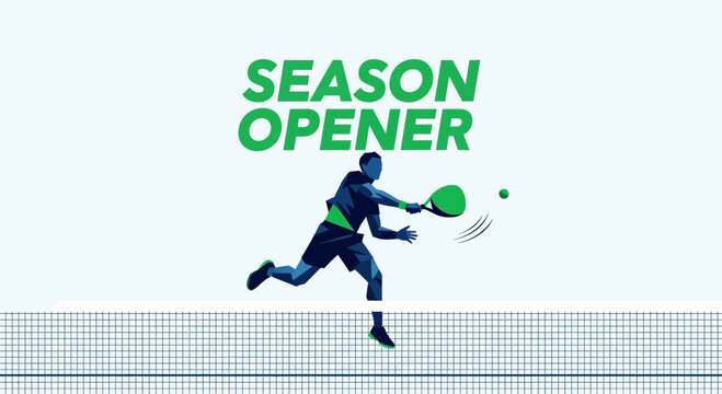Season Opener Padel Match with Active Silhouette, Representing Sports and Modern Design