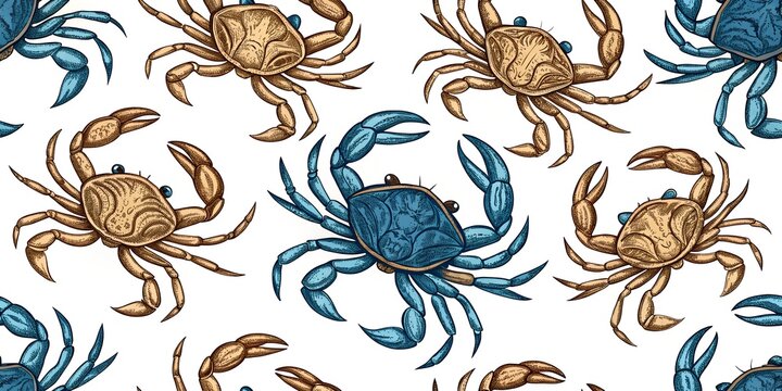 seamless pattern with crabs
