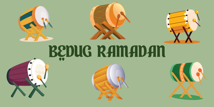 BEDUG RAMADAN: Traditional Ramadan Bedug Drums Collection for Islamic Celebration Designs
