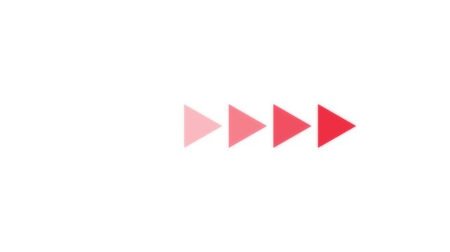 Glowing right arrow pointer icon animation. Right-directional arrow loop animation.