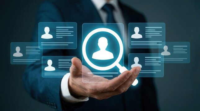 A marketer analyzing customer behaviors and needs to develop customer personas in marketing strategy.