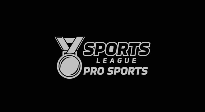 Sports League Emblem Featuring A Medal Against A Black Backdrop Presentation