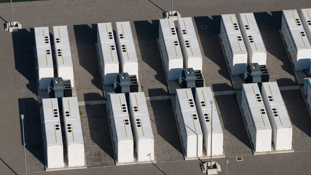 Aerial View of BESS Battery Park in Ville sur Haine