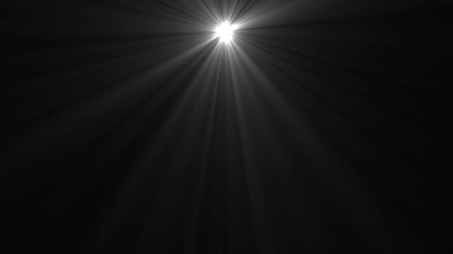 Abstract glowing light rays shining upward. Heavenly lights rays loop animation. Single Light with Dynamic sun rays. 4k footage.