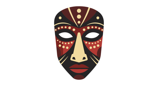 Decorative african tribal mask illustration against white background
