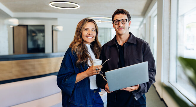Business colleagues in collaboration in a modern office