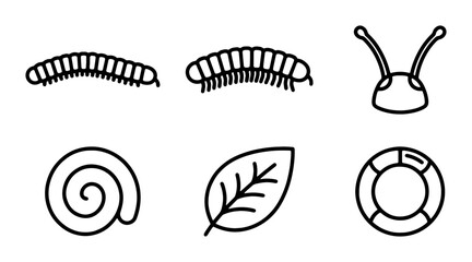 Simple Insect Icons, Nature Elements, Minimalist Vector Graphics for Design © Shakibur