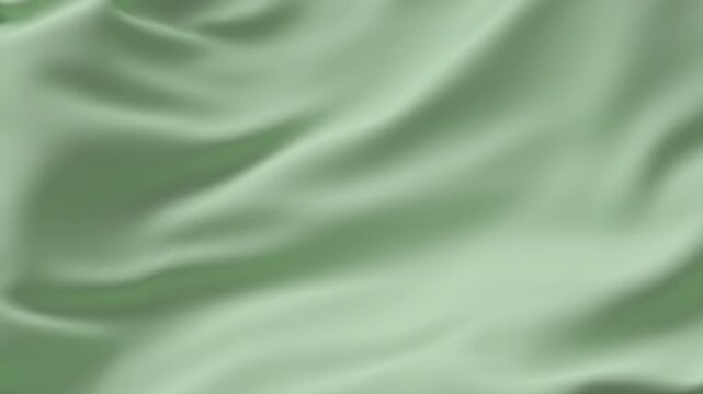 Pastel green fabric wave cloth 3d animation silk background satin liquid wavy texture drifting flow motion smooth abstract curves minimal textile surface soothing delicate atmosphere elegant shape