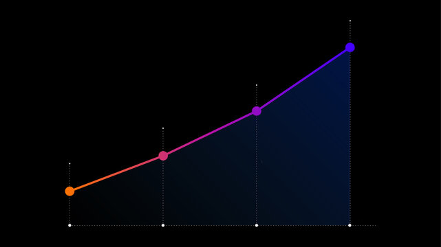 Premium Business 4 Point Investment Forecast Diagram with Deep Violet Hologram.