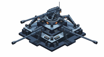 Futuristic Automated Military Defense Turret System. © Vario