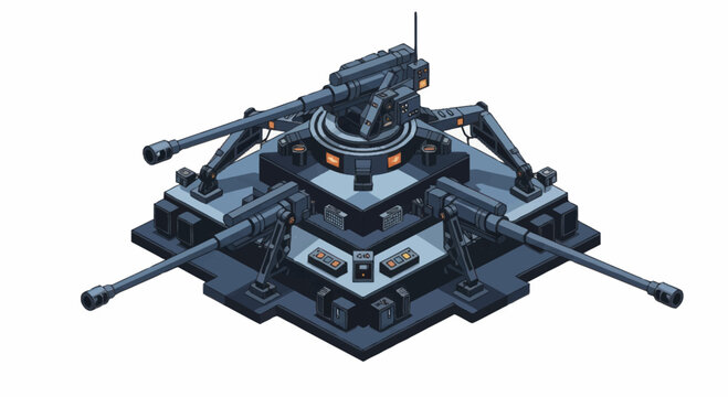 Futuristic Automated Military Defense Turret System.