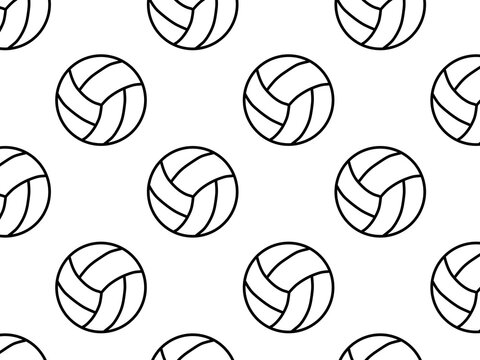 Volleyball background with scattered motifs, sport ball team sport fitness beach volleyball flat design