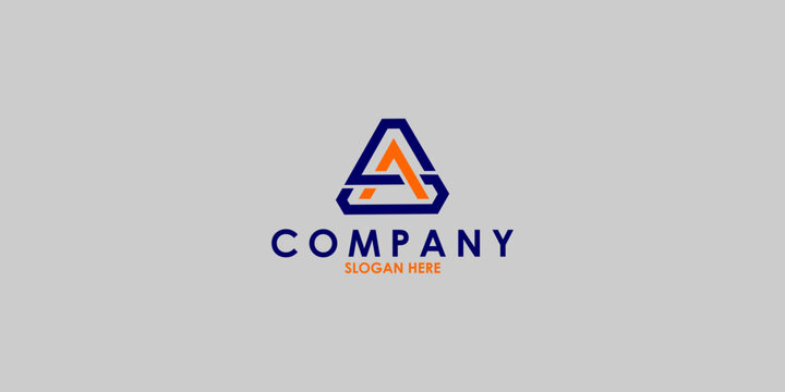 SA creative logo with triangle concept