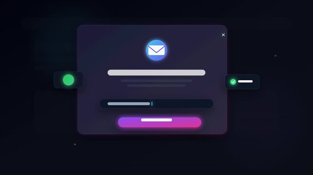 Email Subscription Form Animation | Newsletter Sign Up Pop Up UI Motion Graphics | Web Contact Form Interface Template for Digital Marketing