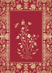 wedding card design, paisley floral pattern , India  © SIRIUS*