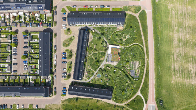 Aerial View of Eco Village Zuiderveld in Nijmegen, The Netherlands