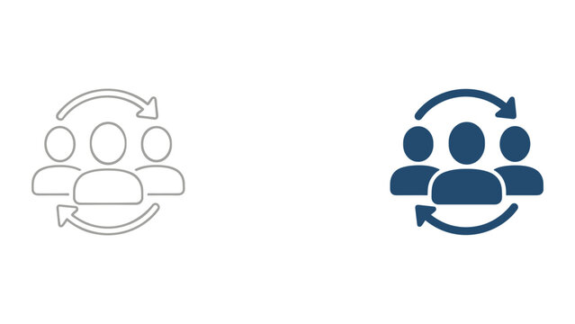 Business team circular workflow and process cycle icon set representing iterative development and continuous improvement strategies for collaborative organizational management and project efficiency
