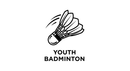 Fototapeta premium Youth Badminton Logo Featuring a Shuttlecock Design for Sporting and Recreational Use