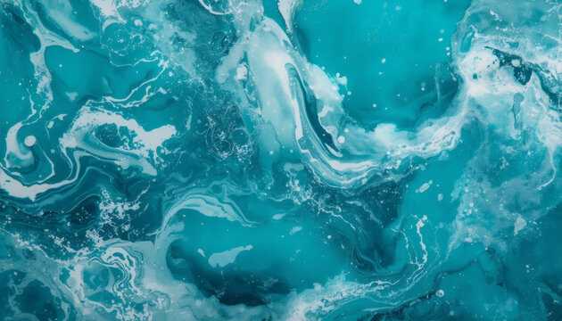 Glossy epoxy resin art ocean turquoise. Tropical summer design background.