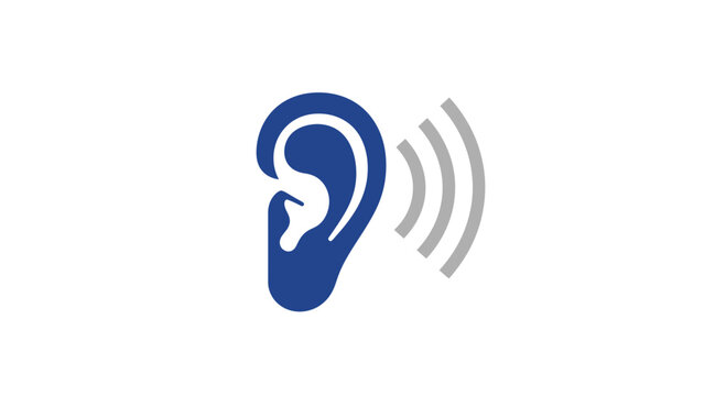 Hearing Icon Depicting Auditory Communication and Sensory Perception in a Clean Design