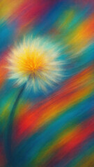 Obraz premium Vibrant abstract dandelion art mobile wallpaper