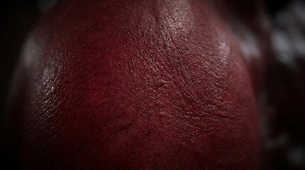 Fototapeta premium Close Up Red Leather Texture Filling Dark Macro Background